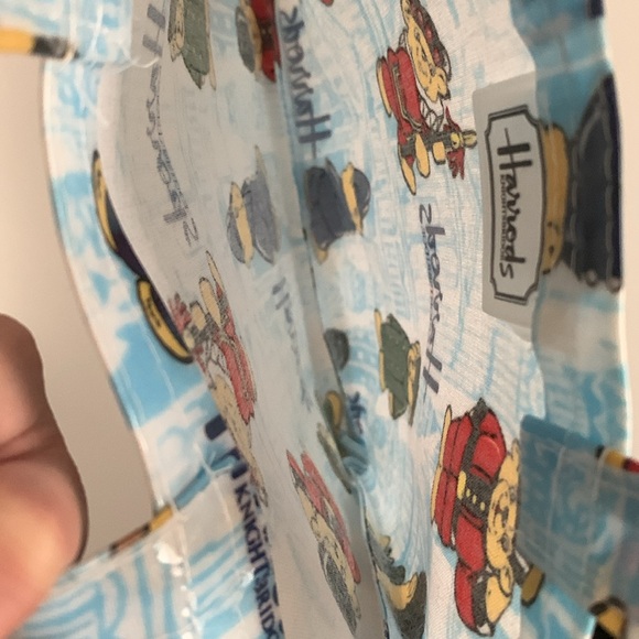 Vintage Harrods of Knightsbridge Mini Tote Bag Teddy Bear At Your Service - Picture 4 of 11